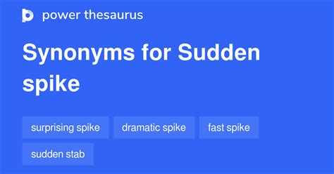 spike synonym|Sudden Spike synonyms .